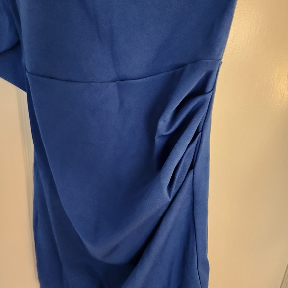 Blue One Shoulder Dress - Picture 4 of 9